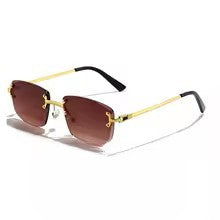 Lunettes de Soleil Punk Rectangle Sans Monture VizioX — UV400 Sport