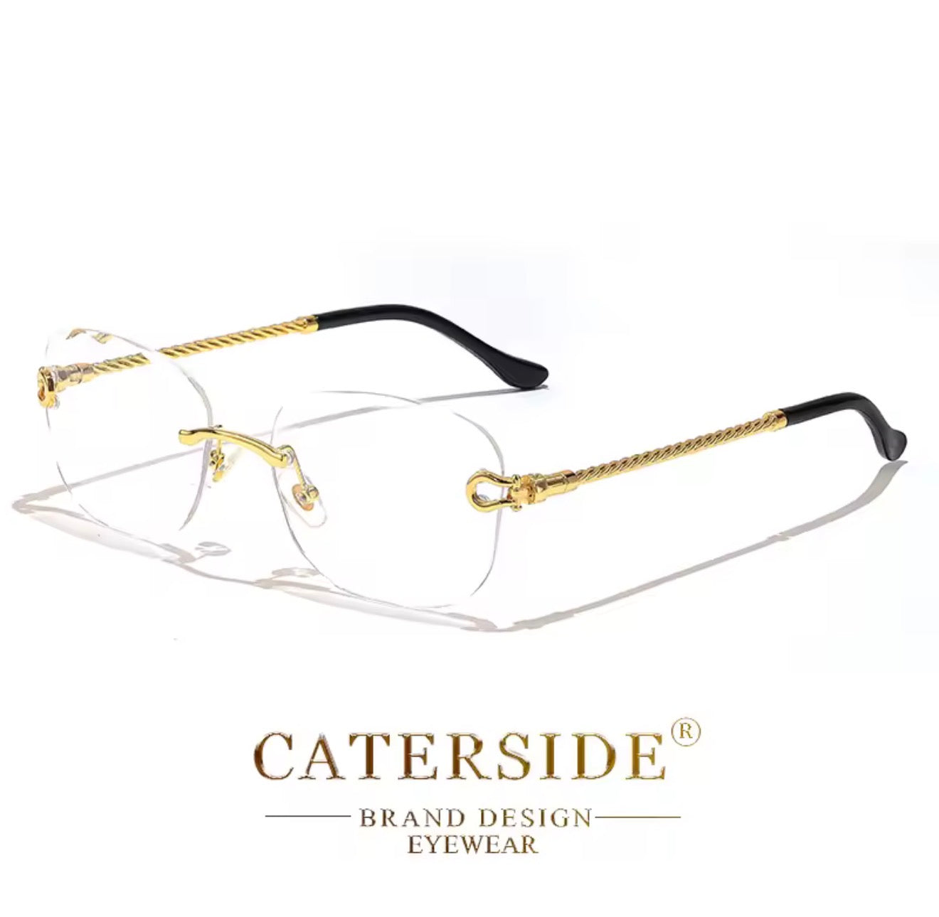 Lunettes de Soleil Rétro CATERSIDE - Sans Monture Verres Taillés Dégradés UV400