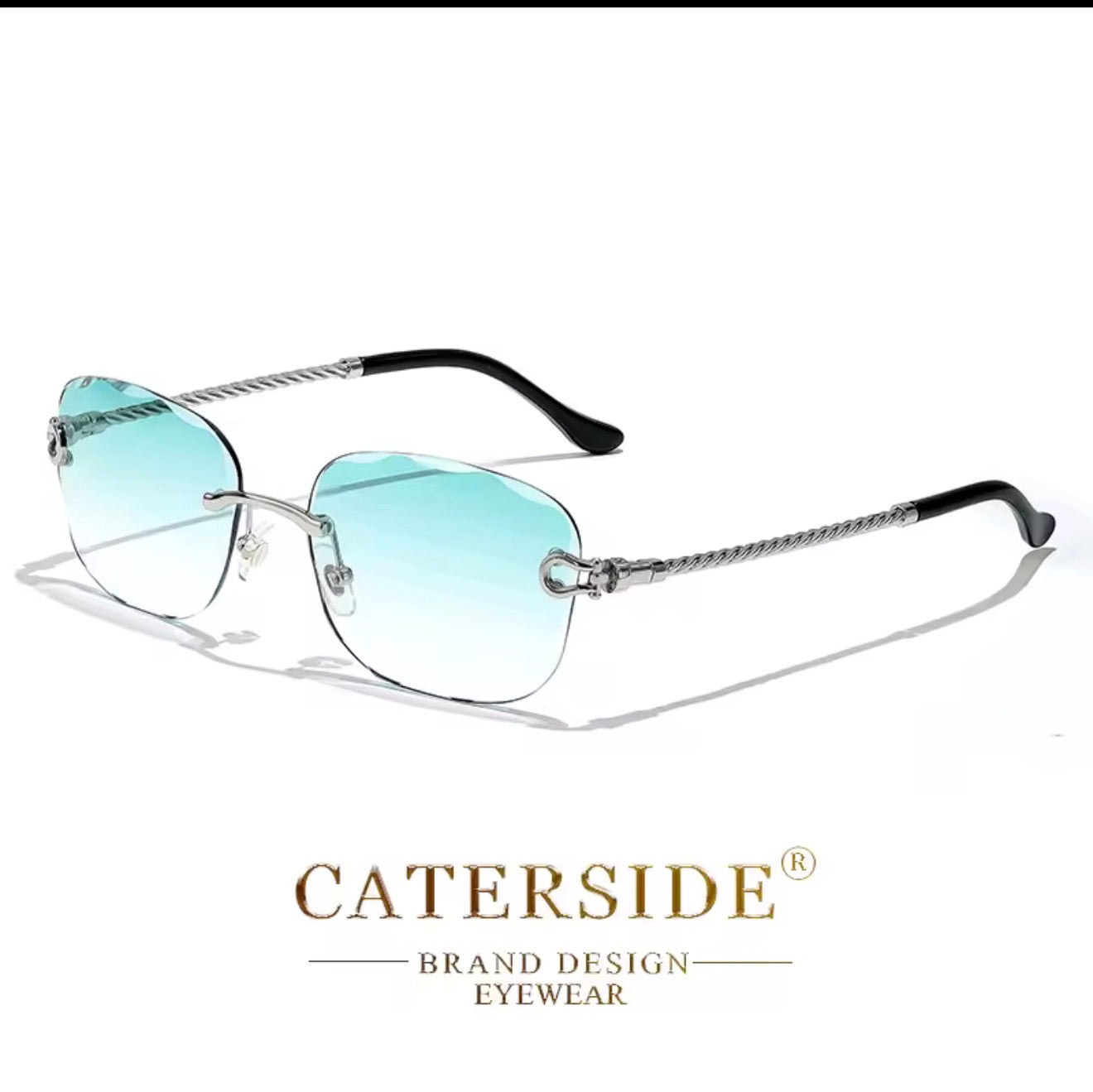 Lunettes de Soleil Rétro CATERSIDE - Sans Monture Verres Taillés Dégradés UV400