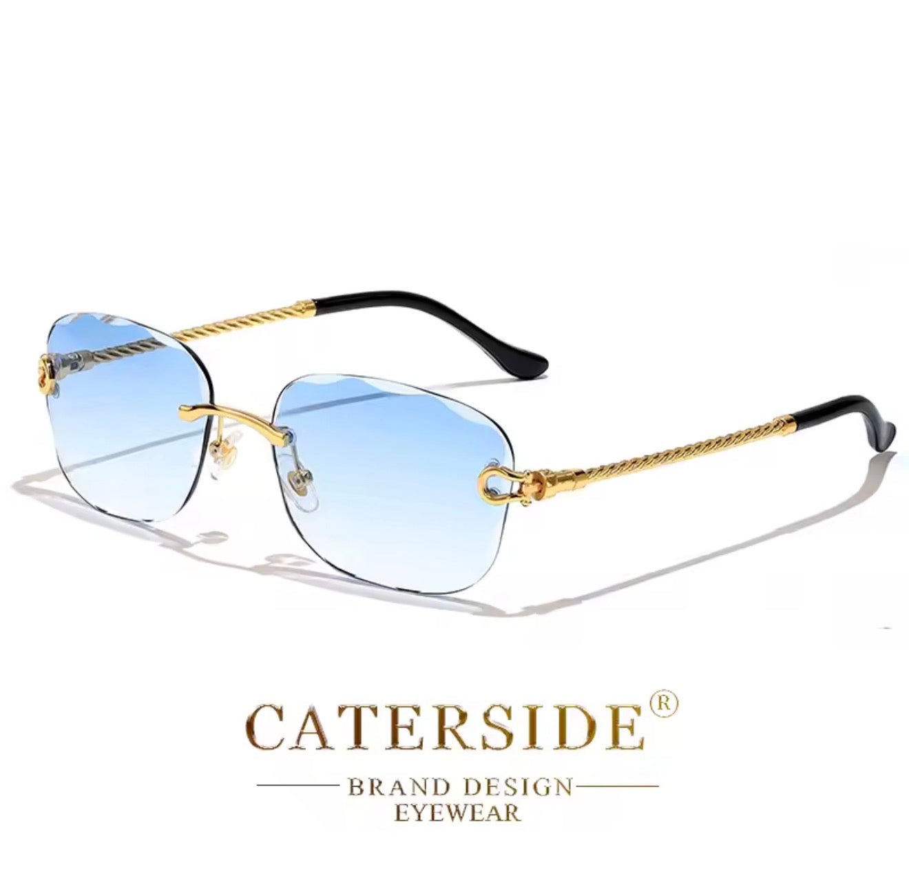 Lunettes de Soleil Rétro CATERSIDE - Sans Monture Verres Taillés Dégradés UV400