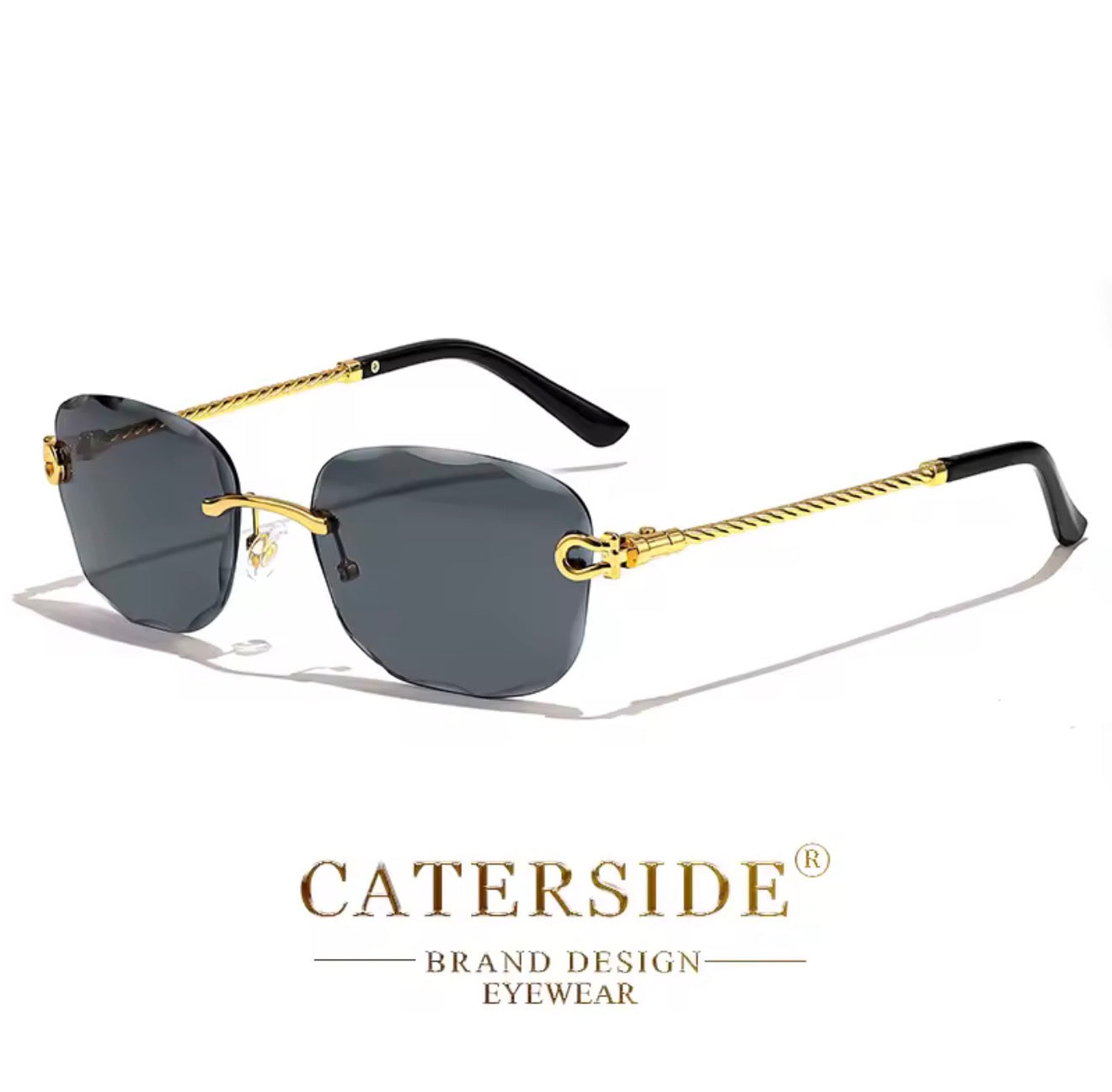 Lunettes de Soleil Rétro CATERSIDE - Sans Monture Verres Taillés Dégradés UV400