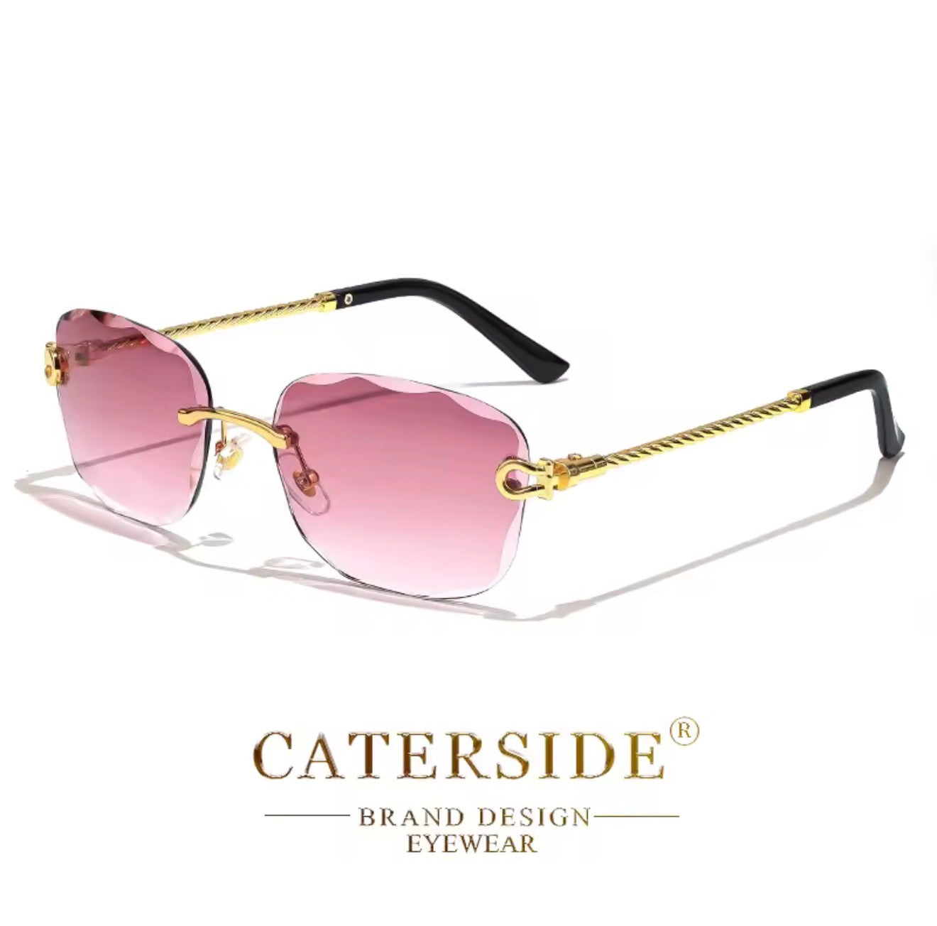 Lunettes de Soleil Rétro CATERSIDE - Sans Monture Verres Taillés Dégradés UV400
