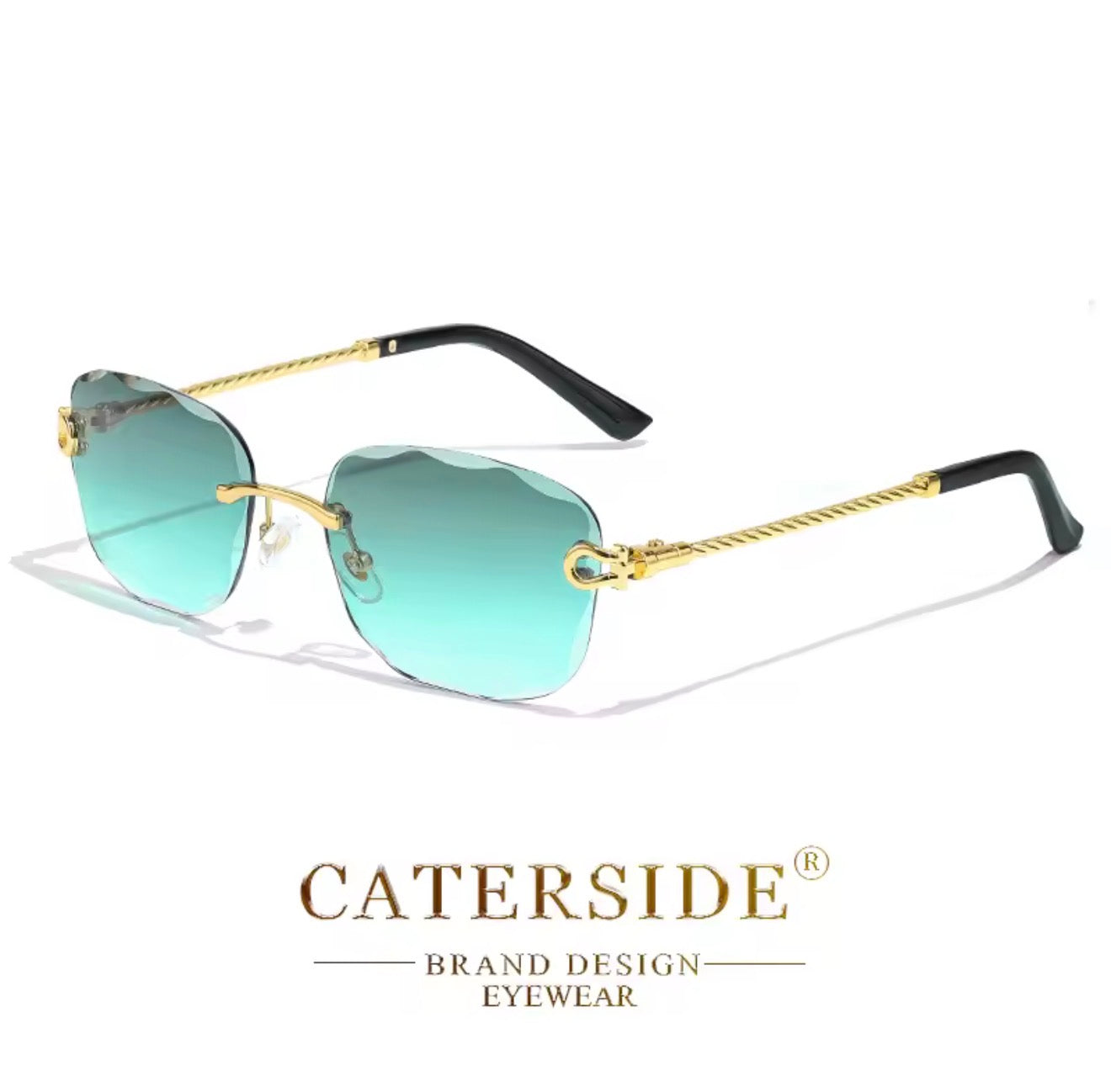 Lunettes de Soleil Rétro CATERSIDE - Sans Monture Verres Taillés Dégradés UV400