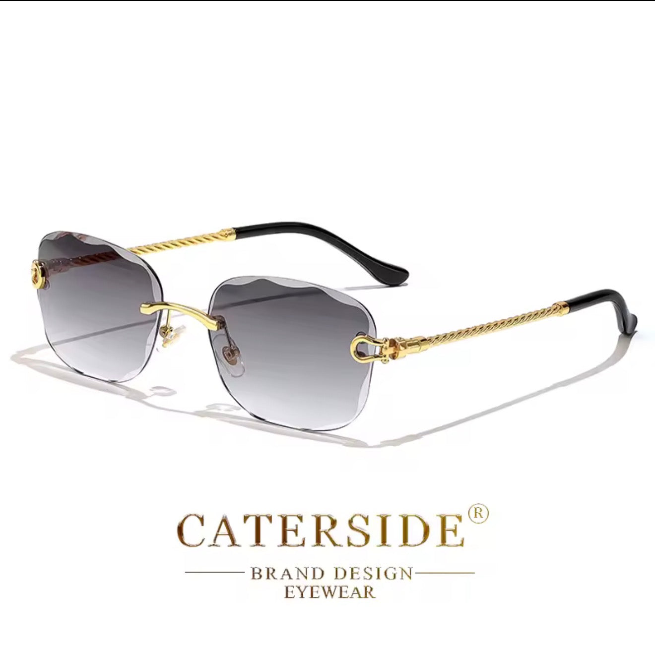 Lunettes de Soleil Rétro CATERSIDE - Sans Monture Verres Taillés Dégradés UV400