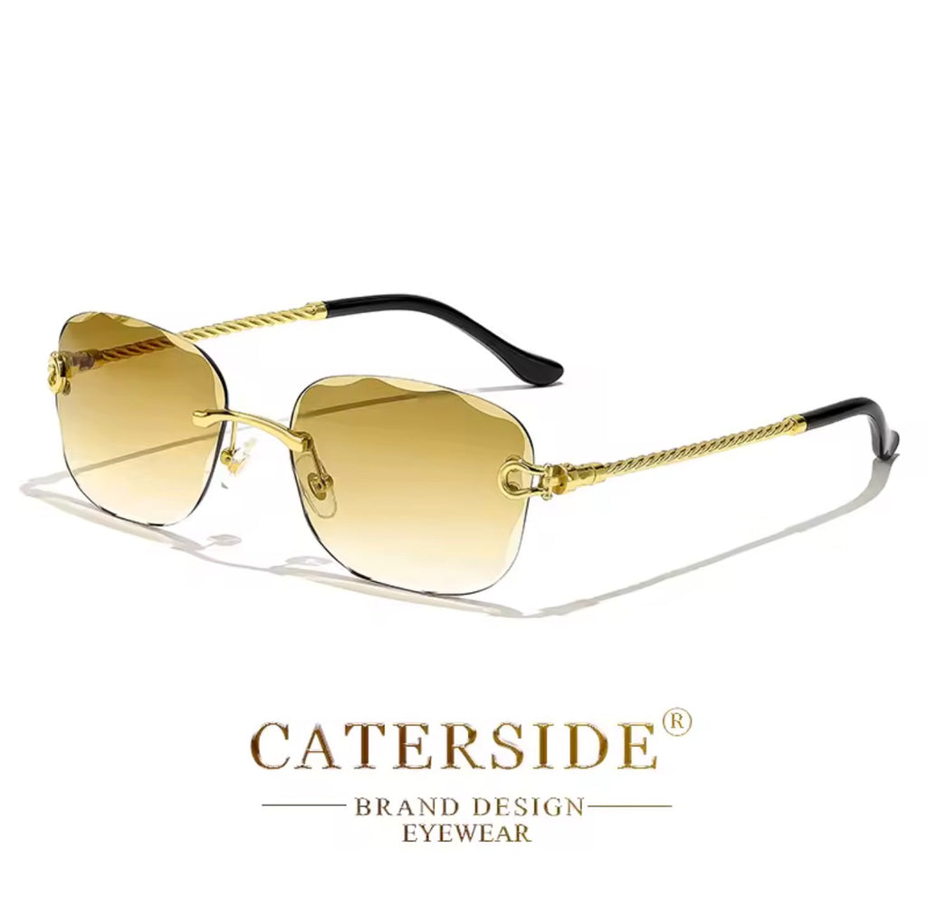 Lunettes de Soleil Rétro CATERSIDE - Sans Monture Verres Taillés Dégradés UV400