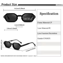VizioX Lunettes de Soleil Polygonales - Homme & Femme - UV400 - Verres Dégradés
