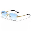 VizioX Lunettes de Soleil Rétro Sans Monture - Homme & Femme - UV400 - Verres Dégradés Taillés