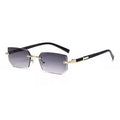 VizioX Lunettes de Soleil Rectangulaires Sans Monture Y2K - Homme & Femme - UV400 Vintage