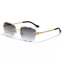 Lunettes de Soleil Rétro Sans Monture VizioX — Verres Dégradés Taillés UV400