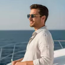 VizioX Lunettes de Soleil Rétro Sans Monture - Homme & Femme - UV400 - Verres Dégradés Taillés