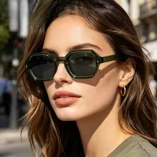 VizioX Lunettes de Soleil Polygonales - Homme & Femme - UV400 - Verres Dégradés