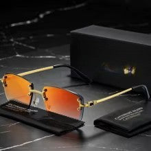 VizioX Lunettes de Soleil Punk Rectangle Sans Monture - Homme & Femme - UV400 Sport 2024