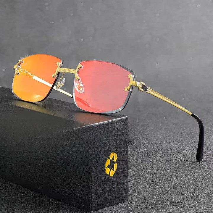 VizioX Lunettes de Soleil Punk Rectangle Sans Monture - Homme & Femme - UV400 Sport 2024