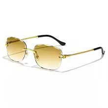Lunettes de Soleil Rétro Sans Monture VizioX — Verres Dégradés Taillés UV400